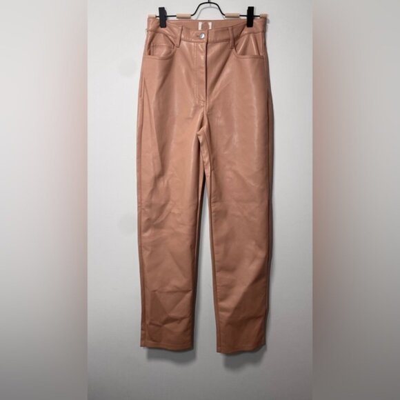 Aritzia Wilfred Melina Pant Light Pink Vegan Leather size 2 Tall approx - Picture 2 of 7